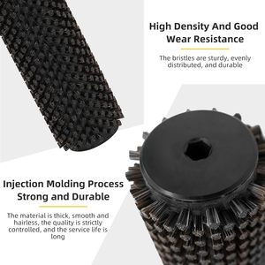 Kit de brosses rotatives pour ski de 300 mm, axe de manche de brosse rotative, kit de brosses à cire pour snowboard avec 2 brosses en nylon et crin de cheval pour le cirage - Product Image 4