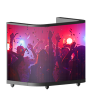 Table de Scène Incurvée à LED pour DJ – Station Portable avec Écran Vidéo LED et Flight Case pour Événements