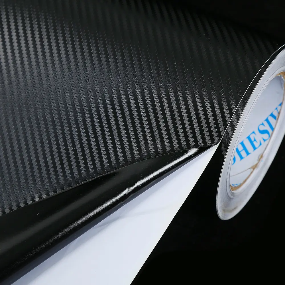 자동차 바디 데칼 필름 방수 반복 사용 블랙 탄소 섬유 자동 윈도우 도어 커버 랩 비닐 스티커