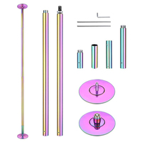 Barre de pole dance portable en acier inoxydable avec logo personnalisé, gamme de tailles 7,3FT-9,2FT