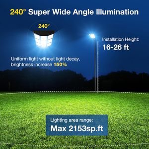 Tất cả trong một 7000K 8000W ngoài trời không thấm nước năng lượng mặt trời dẫn Đèn Đường Cảm biến chuyển động vườn bãi đậu xe IP65 đánh giá cho đường - Product Image 2