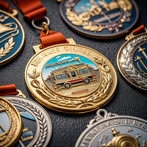 Medallas y Trofeos Deportivos 3D Antiguos de Metal con Diseño Personalizado, con su Logotipo y Color Personalizado - Product Image 1