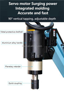 M3-M16 เครื่องต๊าปเกลียวอัตโนมัติ มอเตอร์ ร็อคเกอร์อาร์ม สกรูแทปเปอร์ ไม้ อลูมิเนียม เจาะแนวนอน เจาะแนวนอน - Product Image 4