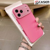Casing HP iPhone 13-17 Minimalis Warna Solid Pelindung Lensa TPU, Grosir, Bertabur Berlian, Proteksi Penuh