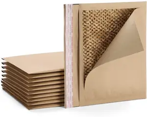 Sobres acolchados de papel Kraft Biodegradable, 100% Natural, acolchados