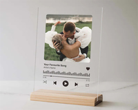Prix usine se vend bien Plaque de chanson photo personnalisée avec support Plaque de musique personnalisée Couple cadeau plaques en bois