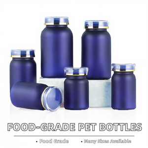 Customized Factory Food Grade 80cc 150cc 225cc 275cc PET Screw Cap <b>Liquid</b> Pill Candy Tablets <b>Vitamin</b> Frosted Medicine Plastic - Product Image 2