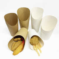 Vente en gros bas quantité minimale de commande papier kraft jetable imprimé personnalisé emballage de frites à emporter boîte à frites porte-frites