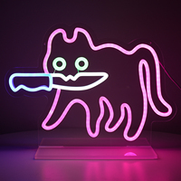 Enseigne néon chat en acrylique dimmable populaire pour Halloween, salle de jeux, fête d'entreprise, mariage, décoration de festival, source de lumière LED
