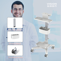 Chariot médical en métal de style industriel pour chariot de scanner dentaire avec plateau de support pour l'équipement dans les hôpitaux et les cliniques