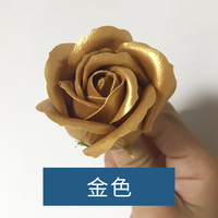 INUNION 3-Schichtige 5cm Gold- und Silberfarbene Rosen-Seifenblumen Dekorative Künstliche Ewige Seifenrosen als Geschenk