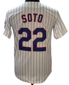 Nouveaux maillots de baseball brodés pour hommes, 22 Juan Soto, 12 Francisco <span class=keywords><strong>Lindor</strong></span>, 20 Peter Alonso, très demandés - Product Image 3