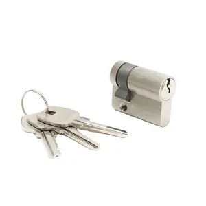 Euro Profile Key Lock 40Mm Brass Keys Single Open Half Brass Mortise Door Lock Cylinder Locks For Door