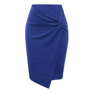 Jupe Crayon de Bureau Professionnelle Formelle pour Femmes Taille Haute Élastique Asymétrique Portefeuille à Porter au Travail - Product Image 3