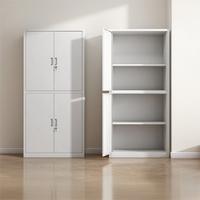 Armoire de rangement de garage en métal pour le bureau de l'école Classeur en acier Armoire en métal à 4 couches Classeur en métal avec étagère réglable