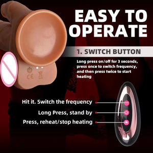 Vibrateur réaliste télécommandé avec 9 vibrations, 3 fonctions télescopiques, léchage de langue et chauffage, pour adultes - Product Image 3