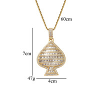 Collier Pendentif Cœur Noir Grand Format en Laiton Incrusté de Zircons Cubiques avec Chaîne Corde Plaqué PVD, Bijou Tendance pour Hommes et Femmes - Vente Flash