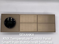 Système d'automatisation intelligent SEXANKA KNX, maison intelligente, hôtel, interrupteurs muraux intelligents en aluminium avec bouton poussoir combiné pour le contrôle de la température
