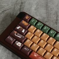 Keycaps personnalisés de restaurant de thé de chat de profil de KCA avec la clé de saisie d'ISO 6.25u 7u sublimation de colorant de barre d'espace pour le clavier mécanique