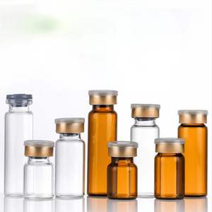 Flacons vides stériles de 10ml avec port d'injection <span class=keywords><strong>auto</strong></span>-cicatrisant avec bouchon en plastique aluminium bouteille de réactifs de flacon en verre vide scellé - Product Image 1