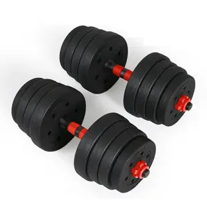 Fabricantes atacado peso do cimento levantamento destacável 40 kg barbell ajustável halteres para fitness