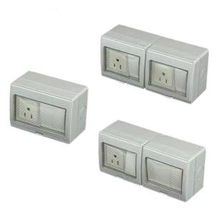 Boîte de prise étanche extérieure IP55 américaine à deux chiffres 16A ouverte avec prise murale inférieure - Product Image 3