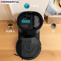 Robot Vacuum Cleaner T2 Pro Lidar Berkualitas Tinggi Terbaru untuk Rumah Tangga, Basah Kering, Kosongkan, Cuci, Isi Ulang, Dock Elektrik