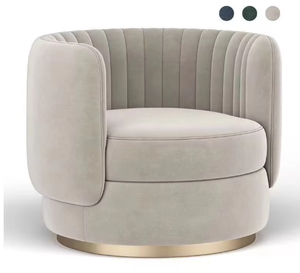 Sillón Giratorio Moderno y Cómodo de Alta Calidad, Base de Metal, Tapicería de Terciopelo, Sillón para Sala de Estar - Product Image 2