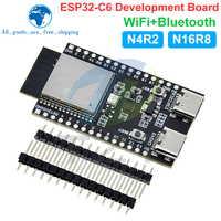 TZT ESP32/ESP32-C6, papan pengembangan Type C ganda WiFi + Internet Of Things ESP32-C6-DevKit C N16R8