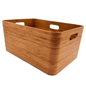 <b>Bamboo</b> Storage Box Rectangle No Lid Office Organizer Desktop Clutter Organizer Portable Storage <b>Container</b> - Product Image 1