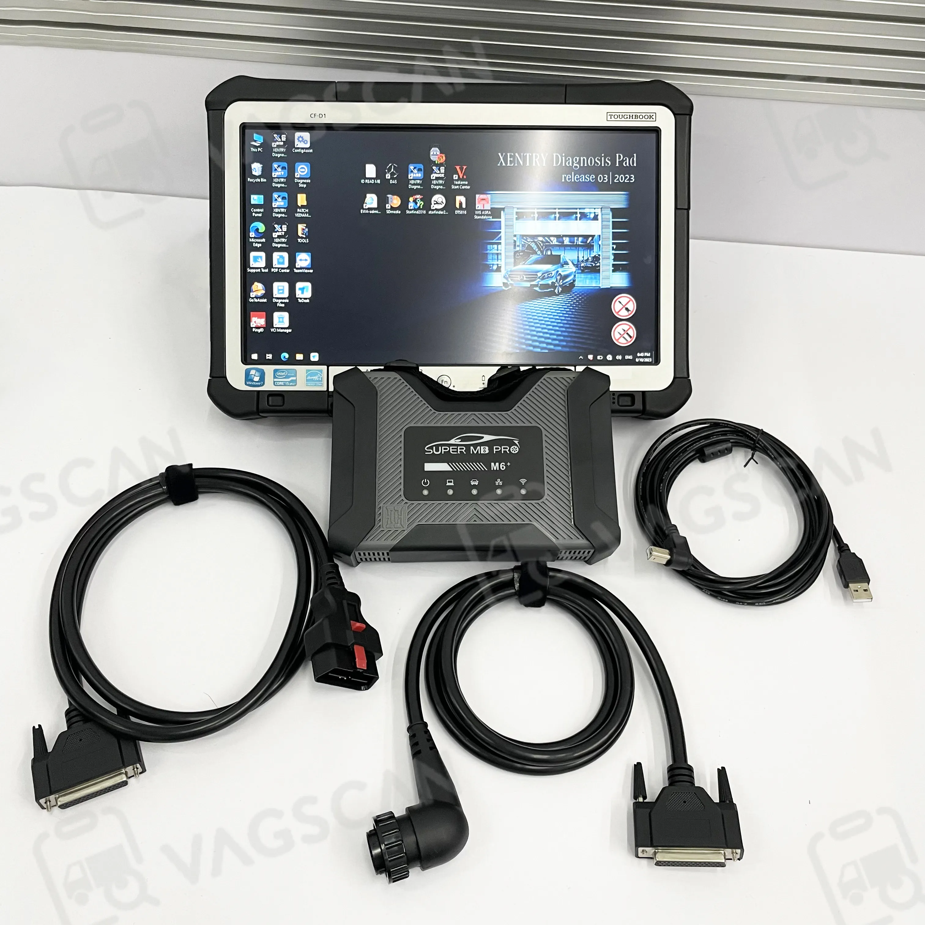 Xentry cf d1 PC SUPER MB PRO M6 + 멀티플렉서가있는 무선 스타 진단 도구 + Lan + OBD2 16pin SSD 기본 테스트