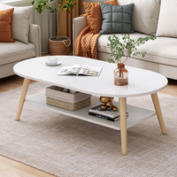 Table Basse Moderne et Créative en Bois pour Salon, Petite Table d'Appoint Simple pour Canapé, Maisons en Location et Balcons