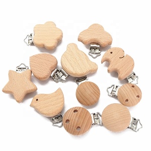 Meilleur prix Nature hêtre bois peluche Fix bébé sucette anneau de dentition 30mm attache-sucette en bois - Product Image 4