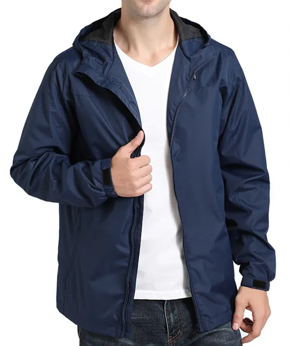Custom Logo Waterproof Men Zipper Closure Jackets Outdoor Coat Windbreaker Jackets