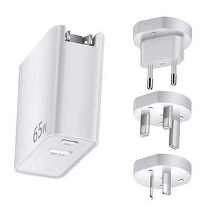 Adaptateur de charge rapide PD 65W, prise pliable standard américaine, chargeur double port pour alimentation d'ordinateur portable - Product Image 3