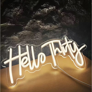 Insegna al Neon LED Decorativa Creativa "Hello Thirty" (1 Pezzo) - Product Image 2