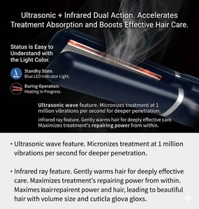 Piastra per Capelli Professionale Wireless a Ultrasuoni e Infrarossi - Riparazione Capelli Danneggiati, Impermeabile IPX6, Ricaricabile - Product Image 6