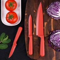 Ensemble de 3 couteaux de cuisine en acier inoxydable antiadhésifs, couteaux de chef professionnels, couteaux utilitaires et à éplucher pour la maison et la restauration