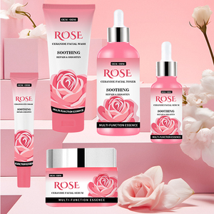 Etiqueta privada Natrual Rose Facial Skin Care Set Ceramide Smoothing Face Brightening Hidratante Calmar Repair Skin Care Set - Product Image 2