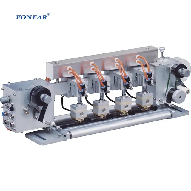 Máquina pneumática de embalagem com cabeça de impressão múltipla, codificador térmico, codificador multilinhas/codificador de transferência térmica de fita