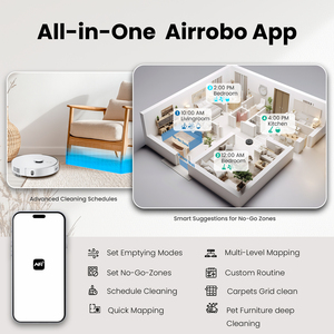 AIRROBO خط إنتاج Pa تنظيف السجاد بالليزر بالموجات فوق الصوتية منطقة الحيوانات الأليفة عميق منع الشعر تتشابك السيارات إفراغ ذاتي - Product Image 4