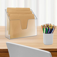 Organisateur de fichiers de bureau en acrylique transparent, porte-documents incliné à 3 niveaux pour le rangement de bureau, personnalisation OEM disponible