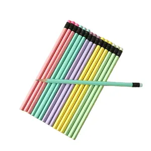 Eurolucky lápis de gravação a laser personalizado, lápis de madeira coloridos makaron para a personalização, em primeiro grau