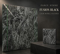 Marbre noir FANCY STONE FUSION, finition polie 1,8 cm, pour comptoirs de cuisine, murs de salle de bain et projets d'aménagement intérieur