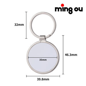 Livraison directe depuis l'entrepôt américain, 10 pièces, vente en gros, porte-clés rond en alliage de zinc de haute qualité, vierge pour sublimation - Product Image 5