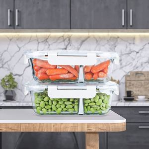 Glass Food <b>Storage</b> Container Microwavable Back to School Transparent Modern Kitchen Container - Product Image 4