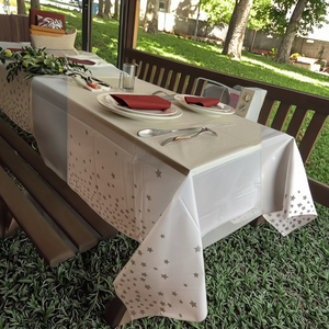 Dùng Một Lần Vinyl 54 Inch X 108 Inch Hình Chữ Nhật Nhiều Màu Vàng Sao Nhựa Bảng Bìa Cho Đảng - Product Image 4