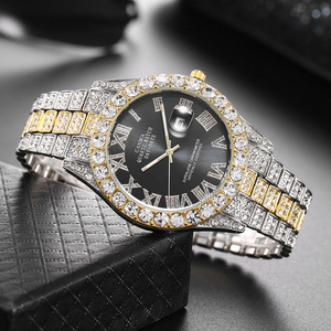 Relojes MISSFOX Estilo Godfather con Logotipo Personalizado para Hombre, Diamantes Moissanite VVS con Sensación de Hielo, Pasan la Prueba del Diamante - Product Image 3