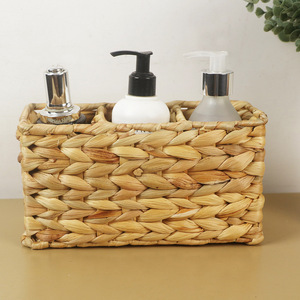 Woven Three Compartment Storage <b>Basket</b> Rectangle Gourd Grass Rattan Eco Friendly Home Organization <b>Basket</b> - Product Image 4
