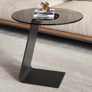 Tavolino da Caffè Moderno di Lusso in Vetro e Marmo Rotondo Nero con Base in Metallo Design Classico Multifunzionale per Soggiorno Arredamento Economico - Product Image 1